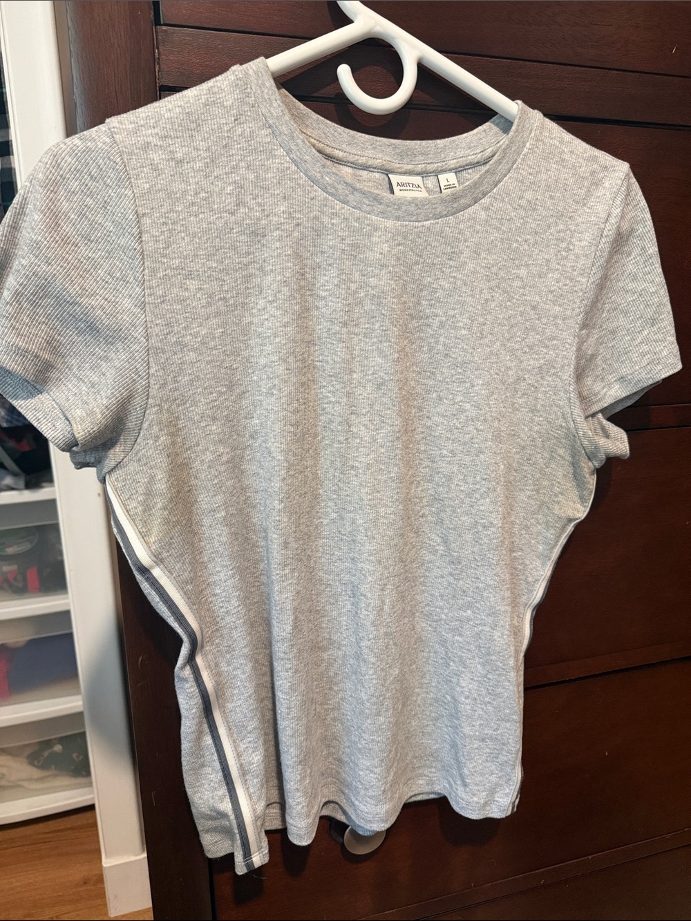 Aritzia Light Gray homestretch Ribbed Short Sleeve Tee